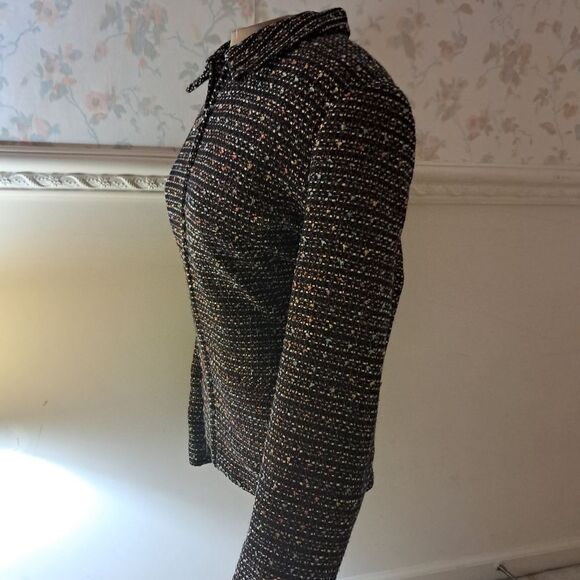 Sag Harbor Tweed Zip-Up Formal Evening Workwear Vintage Blazer Warm Fall Sz 14 - Picture 4 of 10